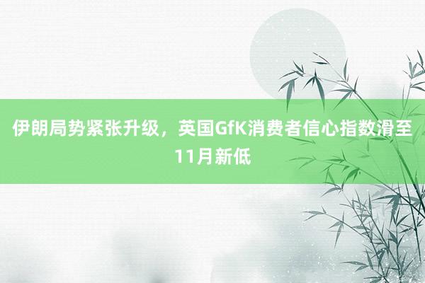 伊朗局势紧张升级,英国GfK消费者信心指数滑至11月新低