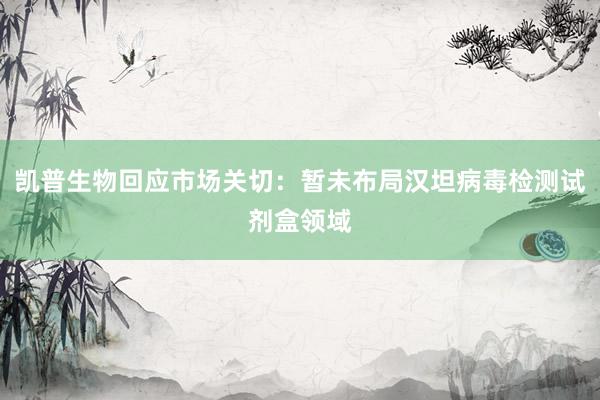 凯普生物回应市场关切：暂未布局汉坦病毒检测试剂盒领域