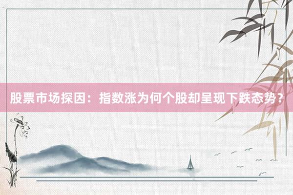 股票市场探因：指数涨为何个股却呈现下跌态势？