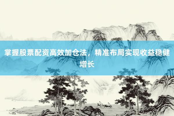掌握股票配资高效加仓法，精准布局实现收益稳健增长