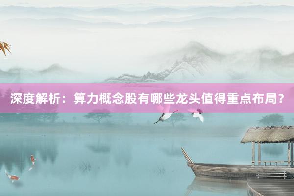 深度解析：算力概念股有哪些龙头值得重点布局？