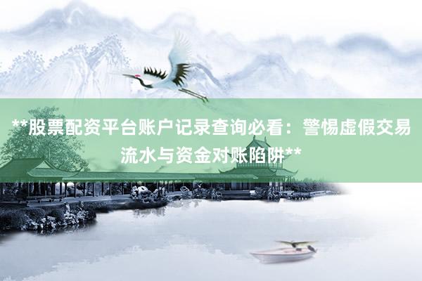 **股票配资平台账户记录查询必看：警惕虚假交易流水与资金对账陷阱**