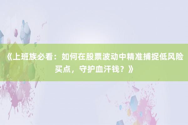 《上班族必看：如何在股票波动中精准捕捉低风险买点，守护血汗钱？》
