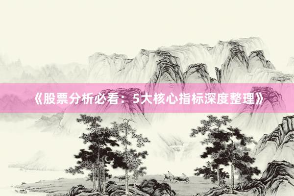 《股票分析必看：5大核心指标深度整理》